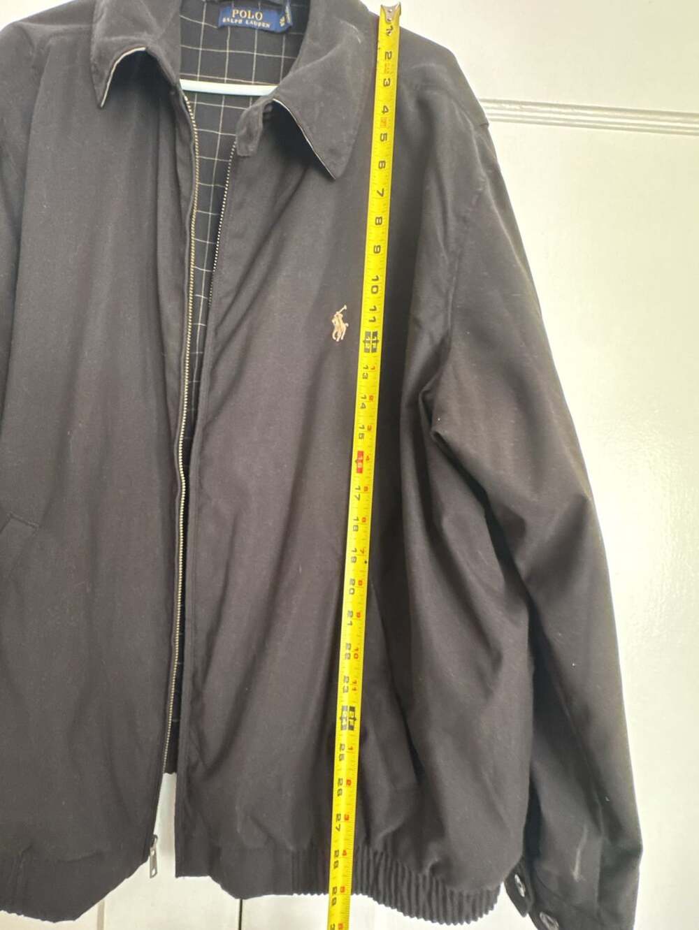 Polo Ralph Lauren Black Harrington Bomber Jacket with Plaid Lining 2XB old-money - Picture 5 of 8